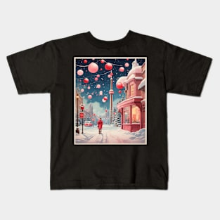 Canada Snowy Toronto Valentine's Day Travel Vintage Retro Kids T-Shirt